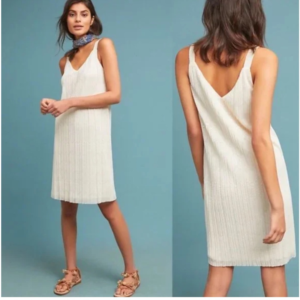 Anthropologie Meadow Rue Prespa Pleat Dress Sz 6P